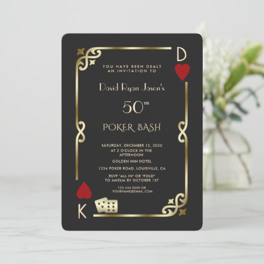 ラスベガスカジノナイトギャツビー素晴らしマン誕生日 招待状 (スタンド正面)