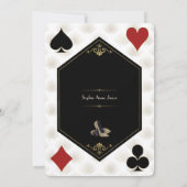 ラスベガスカジノナイトトランプのポーカーウーマン60誕生日 招待状 (裏面)