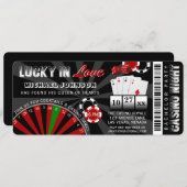 ラスベガスカジノナイトトランプのポーカーバチュラーパーティ 招待状 (正面/裏面)