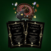 ラスベガスカジノナイトトランプのポーカーバッシュマン誕生日 招待状