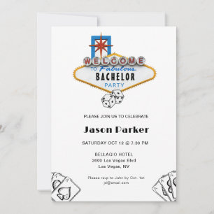 ラスベガスカジノナイトバチュラーパーティ 招待状