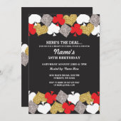 ラスベガスカジノナイトバースデーパーティーの招待 招待状 (正面/裏面)