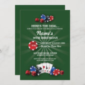 ラスベガスカジノナイトバースデーパーティーの招待 招待状 (正面/裏面)