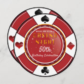 ラスベガスカジノナイトバースデーパーティー 招待状 (正面/裏面)