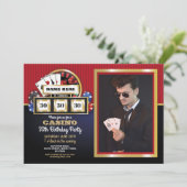 ラスベガスカジノナイト誕生日パーティーの写真 招待状 (スタンド正面)