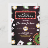 ラスベガスカジノナイト誕生日招待状パーティー 招待状 (正面)