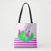 ラスベガスカジノピンクブラックジャックドリンクカードテーブル トートバッグ (正面)