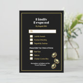 ラスベガスカジノブラックと金ゴールドディナーチョイスRSVP 招待状 (スタンド正面)