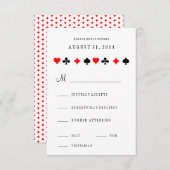 ラスベガスカジノポーカーカードウェディングRSVPカード 出欠カード (正面/裏面)