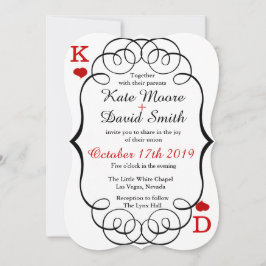 ラスベガスカジノモダンシックなフォトウェディングイベント 招待状
