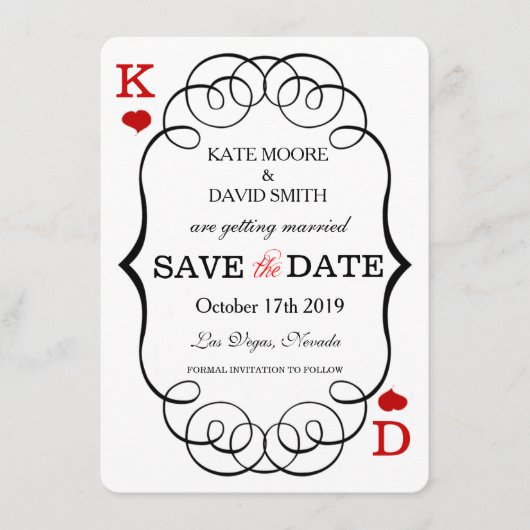 ラスベガスカジノモダンシックな写真が日付を保存 セーブザデート (正面)