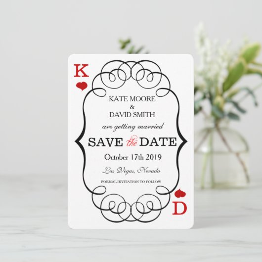 ラスベガスカジノモダンシックな写真が日付を保存 セーブザデート (スタンド正面)