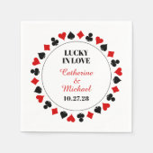 ラスベガスカジノラッキーインラブ結婚ズ スタンダードカクテルナプキン (正面)