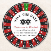 ラスベガスカジノルーレットホイール日付を保存 ラウンドペーパーコースター (正面)