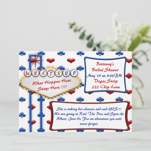 ラスベガスカジノヴィンテージスタイルパーティの招待状 招待状 (スタンド正面)