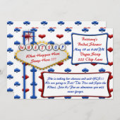 ラスベガスカジノヴィンテージスタイルパーティの招待状 招待状 (正面/裏面)