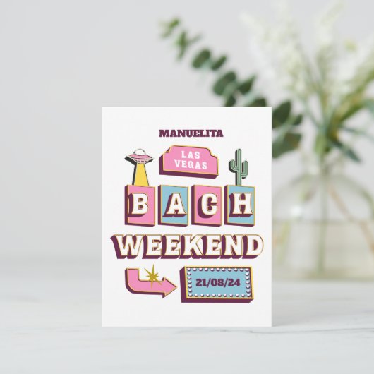 ラスベガスカジノ独身最後の夜のパーティー 招待状 (スタンド正面)