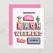 ラスベガスカジノ独身最後の夜のパーティー 招待状 (正面/裏面)