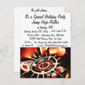 ラスベガスカジノ誕生祝い 招待状 (正面/裏面)