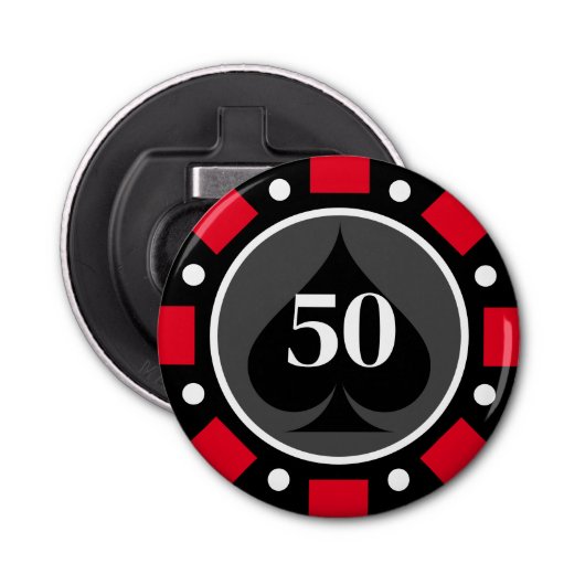 ラスベガスカジノ賭博ゲームトランプのポーカーチップカスタム 栓抜き (正面)