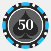 ラスベガスカジノ賭博テーマパーティートランプのポーカーチップ ラウンドシール (正面)