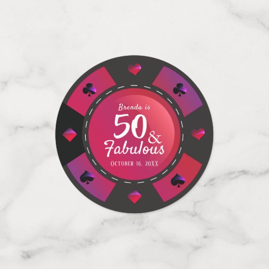 ラスベガスカジノ50と素晴らしい誕生日パーティー コンフェッティ (スモール正面)