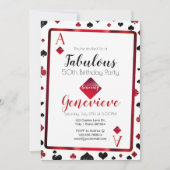 ラスベガスカジノ50アンドファブラス誕生日 招待状 (正面)