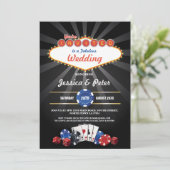 ラスベガスカジ結婚ノサイコロパーティー招待状 招待状 (スタンド正面)