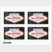 ラスベガスカスタムハッピーバースデー 長方形シール (シート)