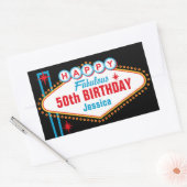 ラスベガスカスタムハッピーバースデー 長方形シール (封筒)