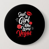 ラスベガスガールズトリップ – ベガスを愛する女の子 缶バッジ (正面)