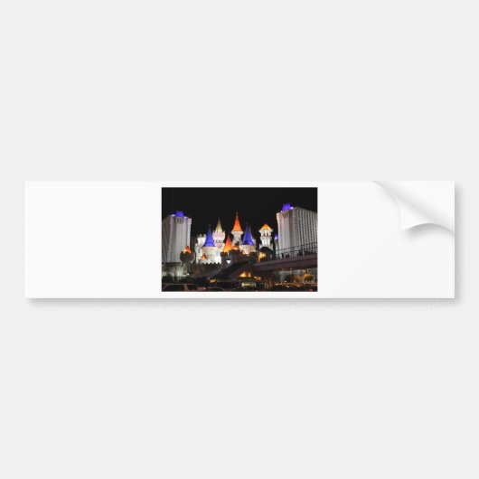 ラスベガスキャッスルホテルゲーミングベガスシカラフルティ バンパーステッカー (正面)