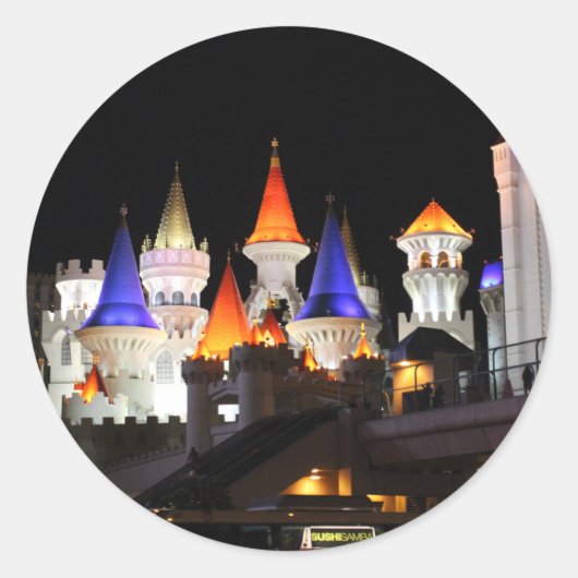 ラスベガスキャッスルホテルゲーミングベガスシカラフルティ ラウンドシール (正面)