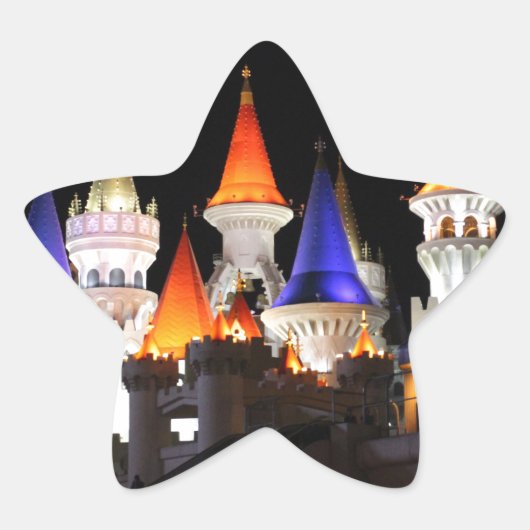 ラスベガスキャッスルホテルゲーミングベガスシカラフルティ 星シール (正面)