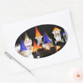 ラスベガスキャッスルホテルゲーミングベガスシカラフルティ 楕円形シール (封筒)