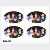 ラスベガスキャッスルホテルゲーミングベガスシカラフルティ 楕円形シール (シート)