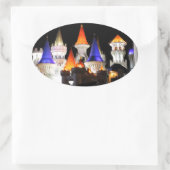 ラスベガスキャッスルホテルゲーミングベガスシカラフルティ 楕円形シール (バッグ)