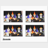 ラスベガスキャッスルホテルゲーミングベガスシカラフルティ 長方形シール (シート)