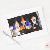 ラスベガスキャッスルホテルゲーミングベガスシカラフルティ 長方形シール (封筒)