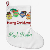 ラスベガスクリスマスストッキング。高ローラー ラージクリスマスストッキング (正面)