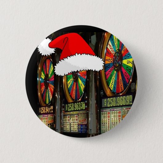 ラスベガスクリスマススロット 缶バッジ (正面)