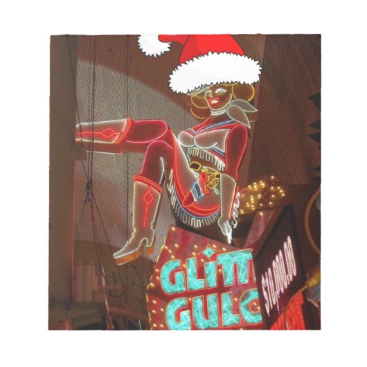 ラスベガスグリッターガルチクリスマス ノートパッド (正面)
