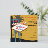 ラスベガスゴールデンカラーバースデーパーティ招待状 招待状 (スタンド正面)