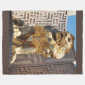 ラスベガスゴールデンライオン像 フリースブランケット (正面(横))