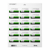 ラスベガスサイコロテーマグリーン&ブラックフェイクグリッター ラベル (フルシート)