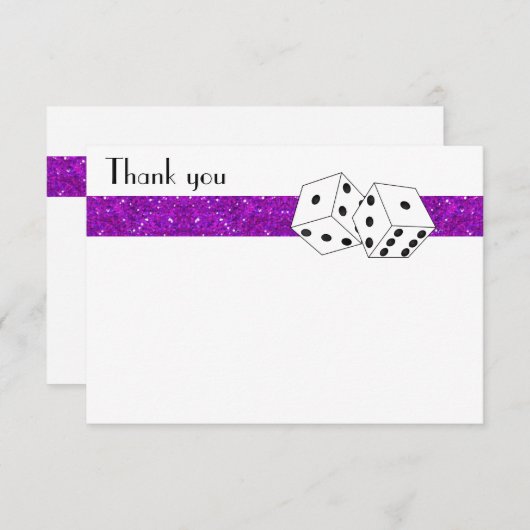 ラスベガスサイコロテーマフラットサンキューパープル サンキューカード (正面/裏面)