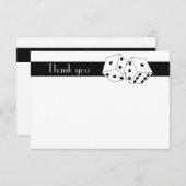 ラスベガスサイコロテーマフラットサンキューホワイト&ブラック サンキューカード (正面/裏面)