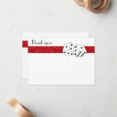 ラスベガスサイコロテーマフラットサンキューレッド ノートカード (正面/裏面インサイチュ)