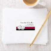 ラスベガスサイコロテーマホットホワイトピンクグリッタールック ラベル (インサイチュ)