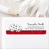 ラスベガスサイコロテーマルビーレッドフェイクグリッター ラベル (インサイチュ)